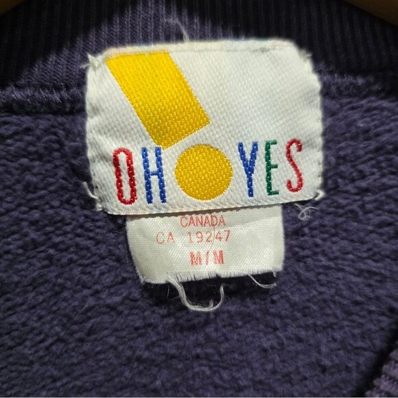 Vintage Toronto Canada Pullover Crewneck Sweatshirt Purple Oh Yes Sz M Oversized - Picture 6 of 10